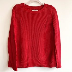 LOFT Red Knit Sweater - Size Medium
